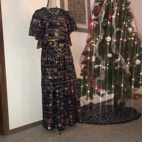 Beautiful vintage Joan Leslie by Kasper 2 piece sheer top and skirt. ❤️ - Picture 1 of 6